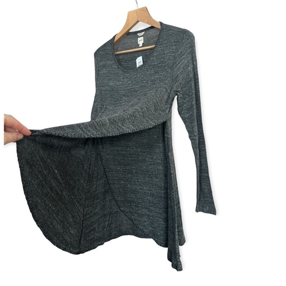 NWT Jag Poppy Tunic Soft Heathered Grey Long Sleeve Wrap Dress, Size Small - Picture 5 of 9